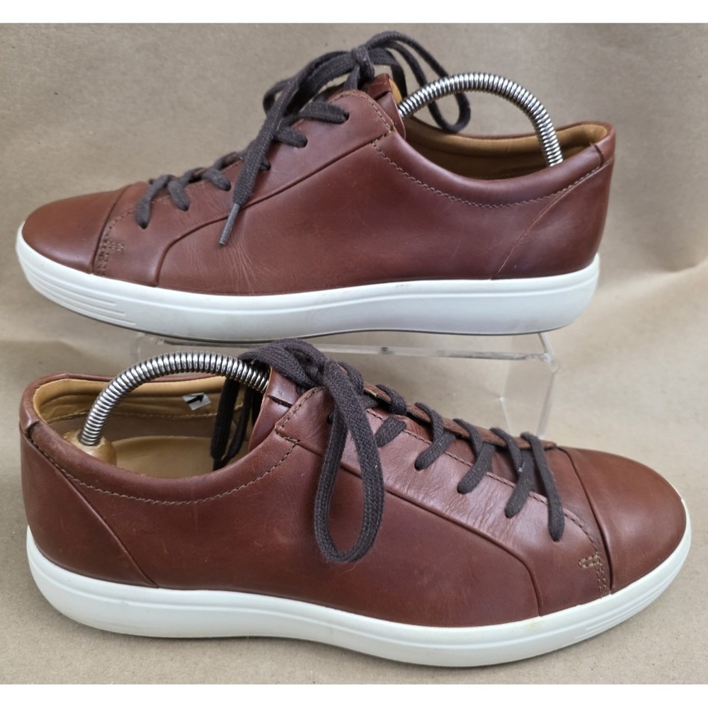 ECCO (Sz 44) Men's Soft 7 City Sneakers Shoes Brown Leather